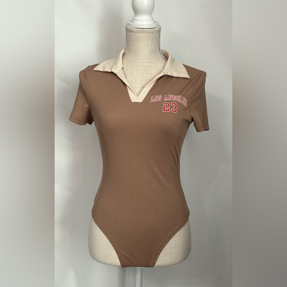 SHEIN EZWEAR Coffee Brown Bodysuit Size Medium - Picture 1 of 6
